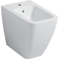 GEBERIT Bidet stojący ICON SQUARE, B35.5cm, H40cm, T56cm, przylegający do ściany, ukryte mocowania, z przelewem, z otworem na baterię, KeraTect