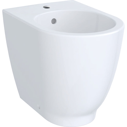 GEBERIT Bidet stojący ACANTO, B35cm, H42.5cm, T51cm, przylegający do ściany, ukryte mocowania, z przelewem, z otworem na baterię, KeraTect