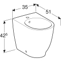 GEBERIT Bidet stojący ACANTO, B35cm, H42.5cm, T51cm, przylegający do ściany, ukryte mocowania, z przelewem, z otworem na baterię, KeraTect