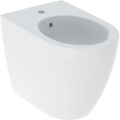 GEBERIT Bidet stojący ICON, B35cm, H41cm, T56cm, przylegający do ściany, ukryte mocowania, z przelewem, z otworem na baterię, KeraTect