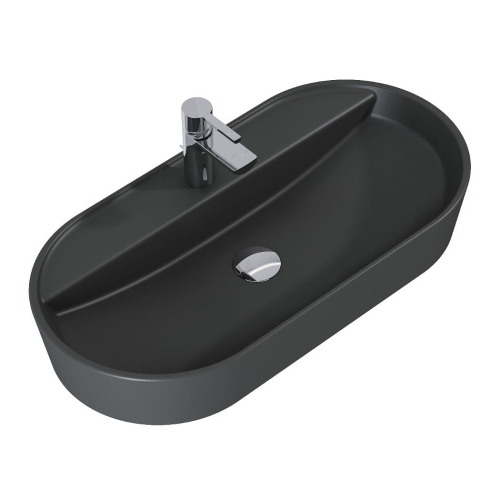 ELITA BABETTE umywalka nablatowa 80 cm, anthracite matt