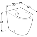 GEBERIT Bidet stojący ICON, ukryte mocowania, przylegający do ściany, 56cm, z przelewem,