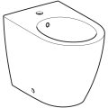 GEBERIT Bidet stojący ICON, ukryte mocowania, przylegający do ściany, 56cm, z przelewem, Biały-alpin / Matowy
