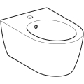 GEBERIT Bidet wiszący ICON, ukryte mocowania, 53 cm, z przelewem, Biały-alpin / Matowy
