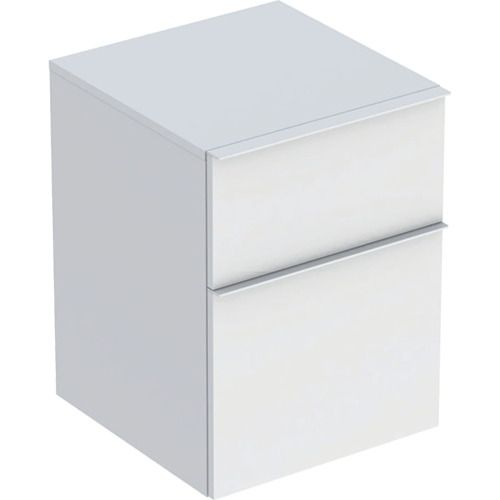 GEBERIT Boczna szafka ICON z dwoma szufladami 45 cm x 60 cm x 47,6 cm biały / lakierowany matowy, biały / matowy