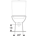 GEBERIT Miska stojąca WC SELNOVA do spłuczki nasadzanej, lejowa, B36cm, H39cm, T67cm, odpływ poziomy