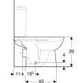 GEBERIT Miska stojąca WC SELNOVA do spłuczki nasadzanej, lejowa, B36cm, H39cm, T67cm, odpływ poziomy