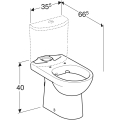 GEBERIT Miska stojąca WC SELNOVA do spłuczki nasadzanej, lejowa, B36cm, H40cm, T68cm, częściowo ukryte mocowania, odpływ poziomy, Rimfree