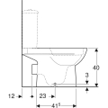 GEBERIT Miska stojąca WC SELNOVA do spłuczki nasadzanej, lejowa, B36cm, H40cm, T68cm, częściowo ukryte mocowania, odpływ poziomy, Rimfree