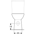 GEBERIT Miska stojąca WC SELNOVA COMFORT do spłuczki nasadzanej, lejowa, B35.5cm, H46cm, T65.5cm, podwyższona, odpływ poziomy, Rimfree,dla niepełnosprawnych