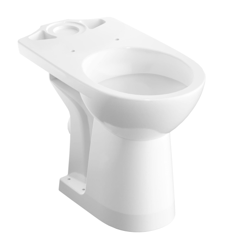 GEBERIT Miska stojąca WC SELNOVA COMFORT do spłuczki nasadzanej, lejowa, B35.5cm, H46cm, T65.5cm, podwyższona, odpływ poziomy, Rimfree,dla niepełnosprawnych