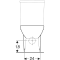 GEBERIT Miska stojąca WC SELNOVA do spłuczki nasadzanej, lejowa, B35.5cm, H40cm, T66cm, częściowo ukryte mocowania, odpływ uniwersalny, Rimfree