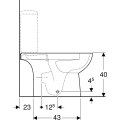 GEBERIT Miska stojąca WC SELNOVA do spłuczki nasadzanej, lejowa, B35.5cm, H40cm, T66cm, częściowo ukryte mocowania, odpływ uniwersalny, Rimfree