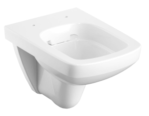 GEBERIT Miska wisząca WC SELNOVA Compact , lejowa, B35cm, H34.5cm, T49cm, krótka, kształt geometryczny, Rimfree