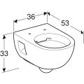 GEBERIT Miska wisząca WC SELNOVA PREMIUM , lejowa, B36cm, H33cm, T53cm, częściowo ukryte mocowania, Rimfree