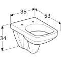GEBERIT Miska wisząca WC SELNOVA SQUARE , lejowa, B35cm, H34cm, T53cm