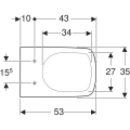 GEBERIT Miska wisząca WC SELNOVA SQUARE , lejowa, B35cm, H34cm, T53cm