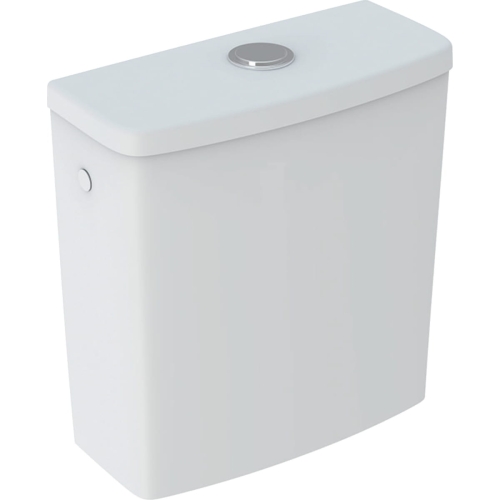 GEBERIT Spłuczka nasadzana SELNOVA SQUARE, B36.5cm, H39.5cm, T16.5cm, spłukiwanie dwudzielne, przyłącze wody z boku, obracana, do WC Rimfree