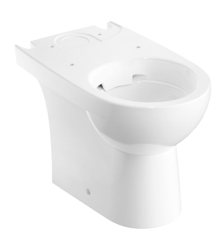 GEBERIT Stojąca miska WC do spłuczki nasadzanej, lejowa SELNOVA Compact, B35.5cm, H40cm, T60cm, krótka, częściowo ukryte mocowania, odpływ uniwersalny, Rimfree