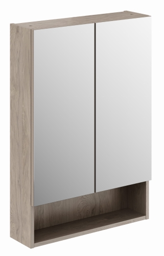 GEBERIT Szafka z lustrem SELNOVA SQUARE , B58.8cm, H85cm, T17.5cm, z dwojgiem drzwi, orzech włoski hickory