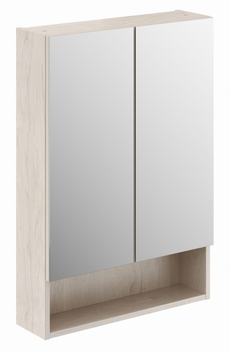 GEBERIT Szafka z lustrem SELNOVA SQUARE , B58.8cm, H85cm, T17.5cm, z dwojgiem drzwi, orzech włoski hickory jasny