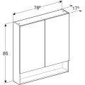 GEBERIT Szafka z lustrem SELNOVA SQUARE , B78.8cm, H85cm, T17.5cm, z dwojgiem drzwi, biały