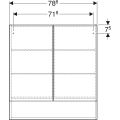 GEBERIT Szafka z lustrem SELNOVA SQUARE , B78.8cm, H85cm, T17.5cm, z dwojgiem drzwi, biały