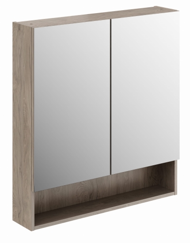 GEBERIT Szafka z lustrem SELNOVA SQUARE , B78.8cm, H85cm, T17.5cm, z dwojgiem drzwi, orzech włoski hickory