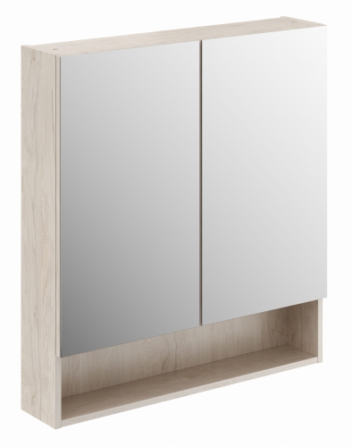 GEBERIT Szafka z lustrem SELNOVA SQUARE , B78.8cm, H85cm, T17.5cm, z dwojgiem drzwi, orzech włoski hickory jasny