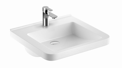 GEBERIT Umywalka SELNOVA COMFORT, B55cm, H15.5cm, T52.5cm, bez przelewu, z otworem na baterię,dla niepełnosprawnych