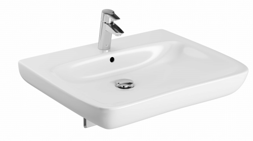 GEBERIT Umywalka SELNOVA COMFORT, B65cm, H15cm, T55cm, z przelewem, z otworem na baterię,dla niepełnosprawnych