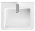 GEBERIT Umywalka SELNOVA COMFORT, B65cm, H15.5cm, T55cm, z przelewem, z otworem na baterię,dla niepełnosprawnych