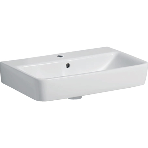 GEBERIT Umywalka SELNOVA Compact, B60cm, H17cm, T37cm, z przelewem, z otworem na baterię