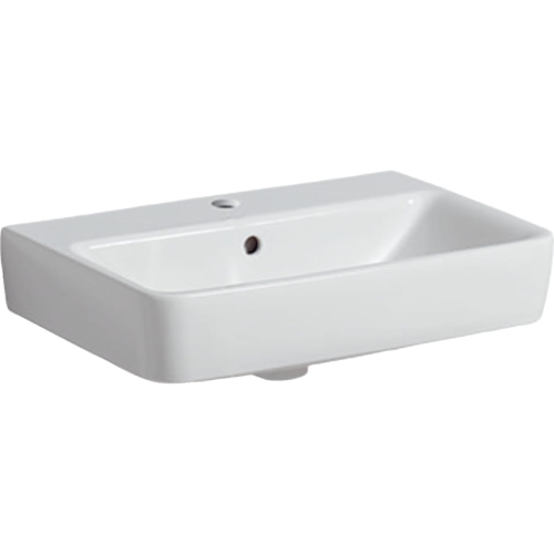 GEBERIT Umywalka SELNOVA Compact, B55cm, H17cm, T37cm, z przelewem, z otworem na baterię