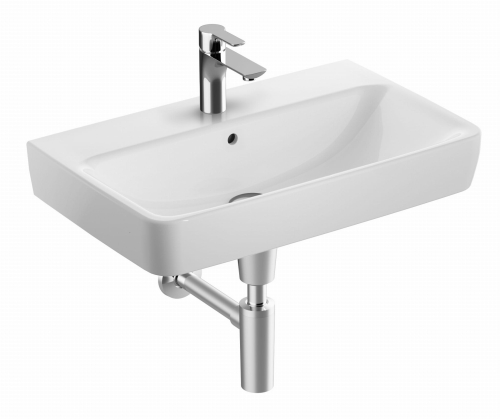 GEBERIT Umywalka SELNOVA Compact, B65cm, H17.5cm, T40cm, z przelewem, z otworem na baterię