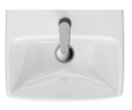 GEBERIT Umywalka SELNOVA SQUARE kompaktowa, B45cm, H16cm, T35cm, z przelewem, z otworem na baterię