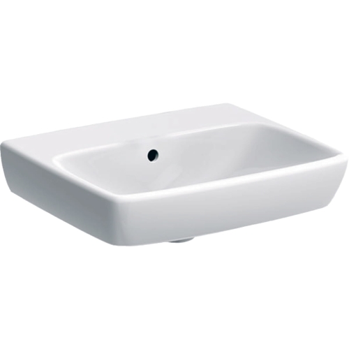 GEBERIT Umywalka SELNOVA SQUARE kompaktowa, B50cm, H17cm, T42cm, z przelewem, bez otworu na baterię