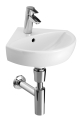 GEBERIT Umywalka SELNOVA kompaktowa narożna, B41.5cm, H16.5cm, T41cm, z przelewem, z otworem na baterię