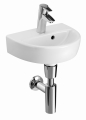 GEBERIT Umywalka SELNOVA kompaktowa, B36cm, H15cm, T29cm, z przelewem, z otworem na baterię