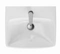 GEBERIT Umywalka SELNOVA SQUARE kompaktowa, B50cm, H17cm, T42cm, z przelewem, z otworem na baterię