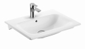 GEBERIT Umywalka SELNOVA SQUARE meblowa , B60cm, H16.8cm, T48cm, cienki rant, z przelewem, z otworem na baterię