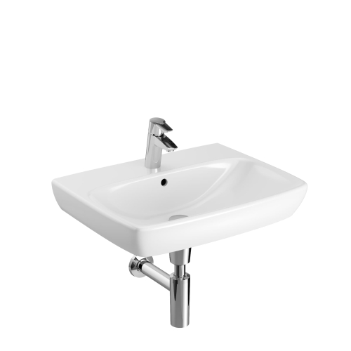 GEBERIT Umywalka SELNOVA SQUARE, B60cm, H18cm, T46cm, z przelewem, z otworem na baterię