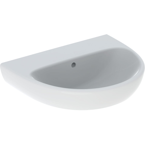 GEBERIT Umywalka SELNOVA, B55cm, H18cm, T44cm, z przelewem, bez otworu na baterię
