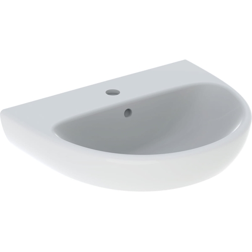 GEBERIT Umywalka SELNOVA, B55cm, H18cm, T44cm, z przelewem, z otworem na baterię