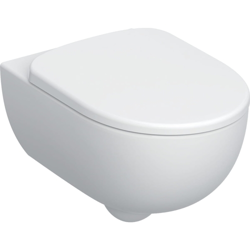GEBERIT Zestaw SELNOVA PREMIUM  miska wisząca WC, lejowa, B36cm, H38cm, T53cm, ukryte mocowania, Rimfree, z deską sedesową, mocowanie od góry