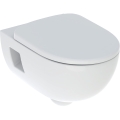 GEBERIT Zestaw SELNOVA PREMIUM  miska wisząca WC, lejowa, B36cm, H38cm, T53cm, częściowo ukryte mocowania, Rimfree, z deską sedesową, mocowanie od góry, wolne opadanie, z wypinanymi zawiasami
