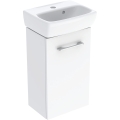 GEBERIT Zestaw SELNOVA SQUARE szafka pod umywalkę , B36cm, H65.2cm, T28cm, z jednymi drzwiami, biały, z umywalką kompaktową, z przelewem, z otworem na baterię