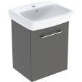 GEBERIT Zestaw SELNOVA SQUARE szafka pod umywalkę , B50cm, H64.9cm, T42cm, z jednymi drzwiami, lava, z umywalką kompaktową, z przelewem, z otworem na baterię