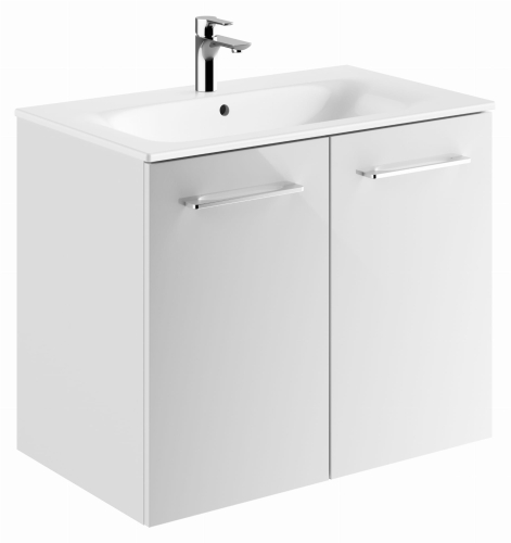 GEBERIT Zestaw SELNOVA SQUARE szafka pod umywalkę, z dwojgiem drzwi, B80cm, H65.2cm, T50.2cm, biały, z umywalką meblową, cienki rant, z przelewem, z otworem na baterię