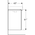 GEBERIT Szafka pod umywalkę SMYLE SQUARE, B53.6cm, H61.7cm, T43.3cm, z jednymi drzwiami, z lewej stronie, biały